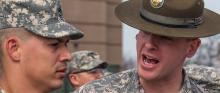 Photo credit: Drill sergeant candidates from the active component Army, Army Reserve and National Guard receive on-the-spot corrections from Staff Sgt. Logan Robbins, a drill sergeant leader, on “zero day” at the U.S. Army Drill Sergeant Academy at Fort Jackson, S.C. (U.S. Army photo by Sgt. 1st Class Brian Hamilton)