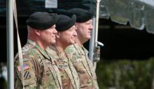 Outgoing base commander, Maj. Gen. Roger Cloutier, Maj. Gen. Anthony Funkhouser and Brig. Gen. John ‘Pete’ Johnson, stand together before a ceremony in which Brig. Gen. Johnson replaced Maj. Gen. Roger Cloutier as base commander. Tracy Glantz tglantz@thestate.com 